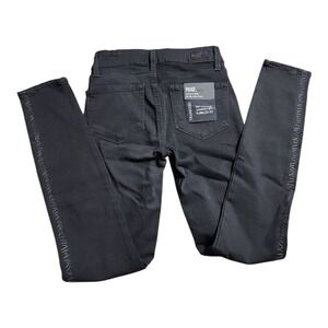 Paige Verdugo Ankle Jeans Womens 24 Black Embroidered Skinny Denim USA edgy
